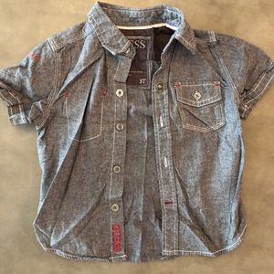 Guess boys chambray button front shirt